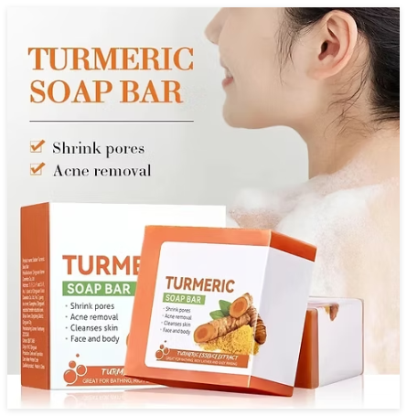 Hand Made Turmeric Soap Body Cleaning Lightening Dark Underarm Leg Body SKU: -3256806719284254