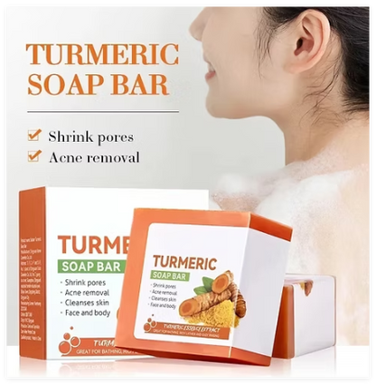 Hand Made Turmeric Soap Body Cleaning Lightening Dark Underarm Leg Body SKU: -3256806719284254