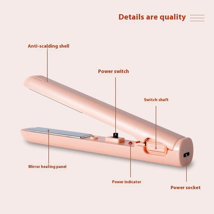 Dual-Use Portable USB Hair Curler & Straightener