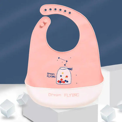 Babero impermeable 3D con bolsillo para comida para niños