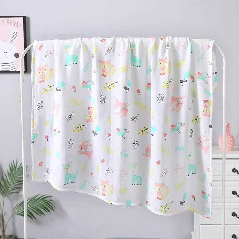 Toalla de baño para bebés de doble capa de gasa, 110 x 120 cm