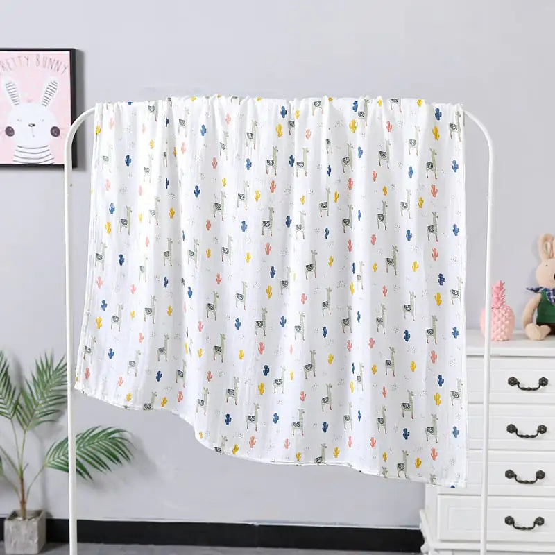Toalla de baño para bebés de doble capa de gasa, 110 x 120 cm