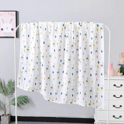 Toalla de baño para bebés de doble capa de gasa, 110 x 120 cm