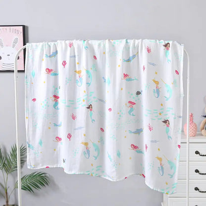 Toalla de baño para bebés de doble capa de gasa, 110 x 120 cm