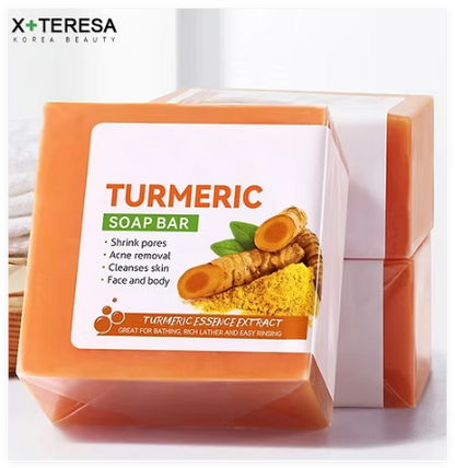 Hand Made Turmeric Soap Body Cleaning Lightening Dark Underarm Leg Body SKU: -3256806719284254