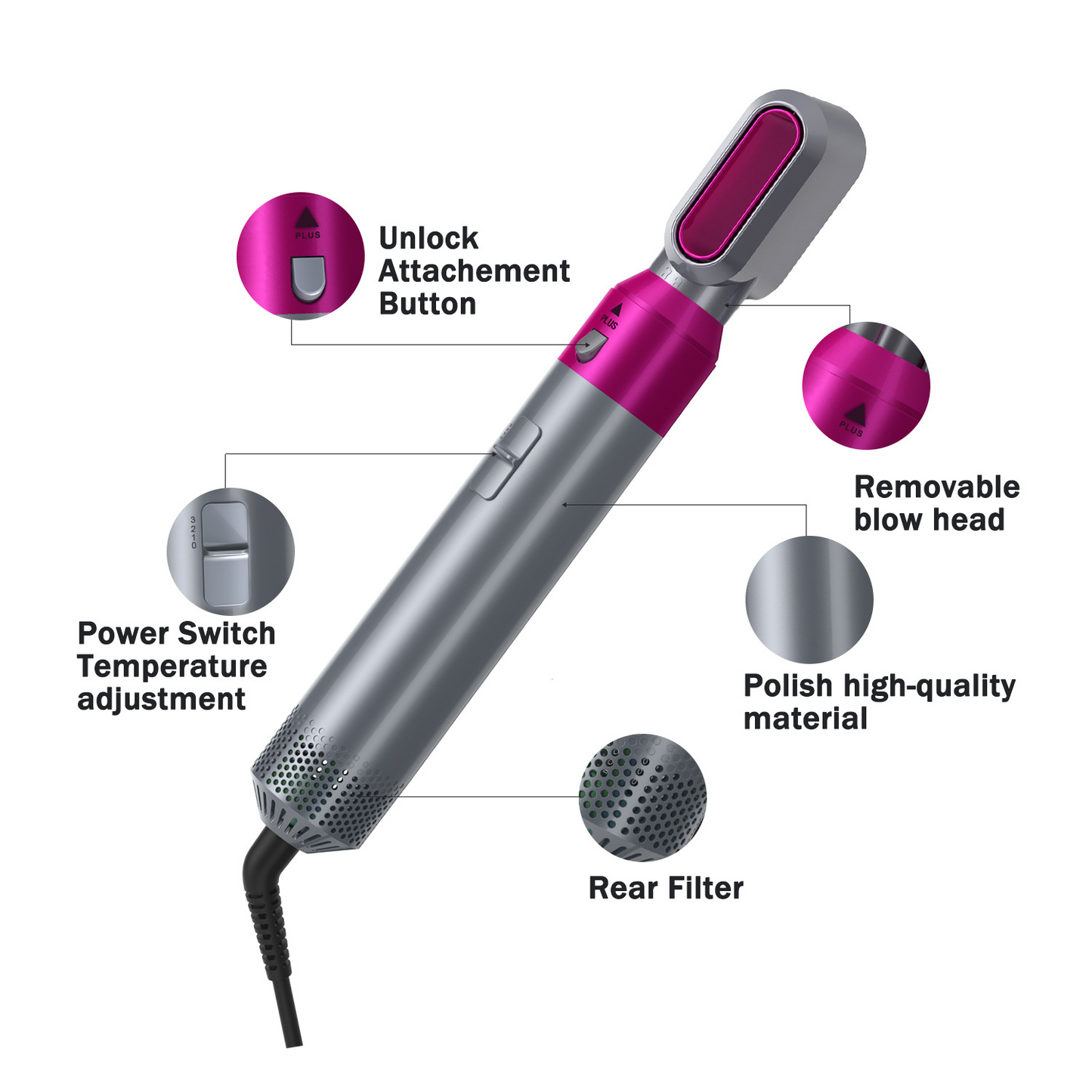5-in-1 Hot Air Hair Styling Comb