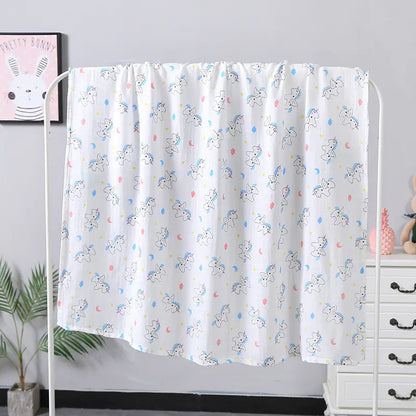Toalla de baño para bebés de doble capa de gasa, 110 x 120 cm
